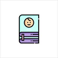 A baby is in a book icon vector