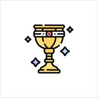 A golden cup with stars on it vector