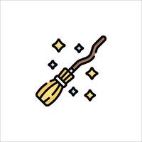 A broom with stars and a star on it vector