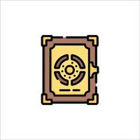 A gold safe icon on a white background vector
