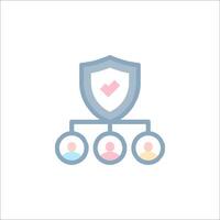 A shield with people on it and a check mark vector