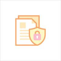 A document with a padlock on it and a padlock icon vector
