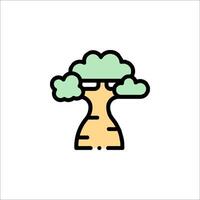 A tree icon with a green trunk and leaves vector