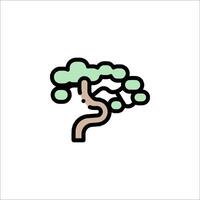A bonsai tree icon in a simple line style vector
