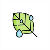 A green leaf with drops of water on it vector