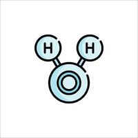 A blue and white icon of a hydrogen molecule vector