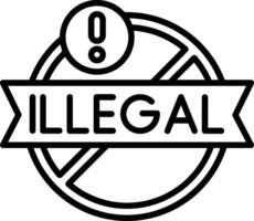 Illegal Line Icon vector