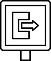 Exit Door Line Icon vector