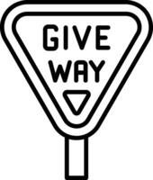 Give Way Line Icon vector