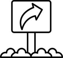 One Way Line Icon vector