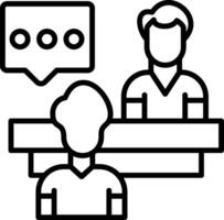 Interview Line Icon vector
