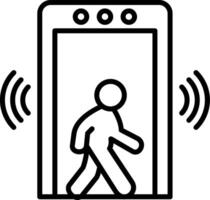 Body Scanner Line Icon vector