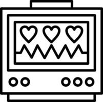 Electrocardiogram Line Icon vector