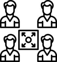 Meeting Point Line Icon vector