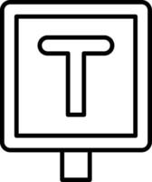 T Junction Line Icon vector