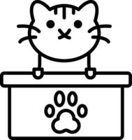 Cat Box Line Icon vector