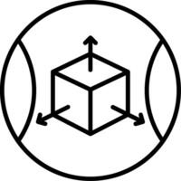 3d Modeling Line Icon vector