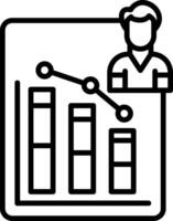 Bar Chart Line Icon vector