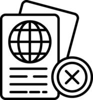 Passport Control Line Icon vector