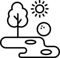 Minigolf Line Icon vector