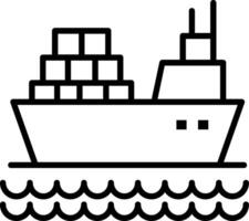 Ship Line Icon vector