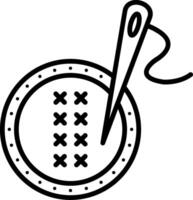 Cross Stitch Line Icon vector