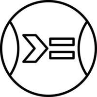 Greater Than Or Equal To Line Icon vector