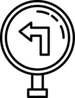 Left Turn Line Icon vector