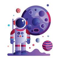 Astronaut icon in flat style vector