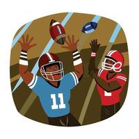 A flat style illustration of gridiron ball and enjoying vector