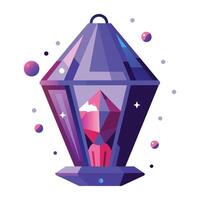 A flat style icon of space crystals vector