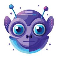 A flat style icon of alien vector