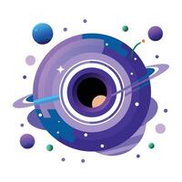 Saturn planet icon in flat style vector