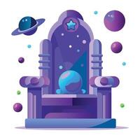 A flat style icon of alien throne vector