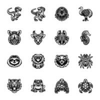Animal icons set vector