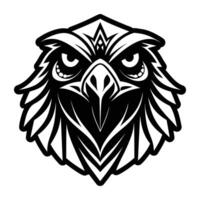 An eagle head with a black and white design vector