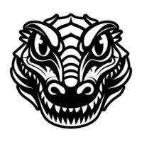 A crocodile head with a black and white design vector