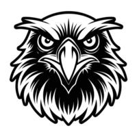 An eagle head with a black and white background vector
