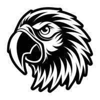 An eagle head with a black and white design vector