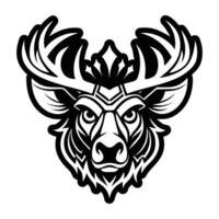 The head of a deer with horns on it vector