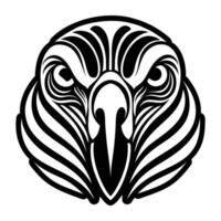 A black and white eagle head with a black and white pattern vector