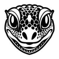 A lizard head with a black and white design vector