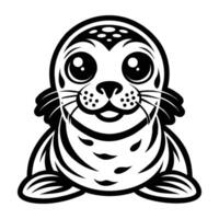 A seal with big eyes and a smile on its face vector