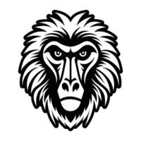 A monkey head with a long beard and a big nose vector