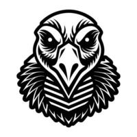 The head of an eagle is shown in a black and white design vector
