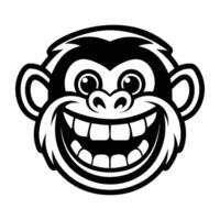 A cartoon monkey head with a big smile vector