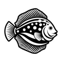 A black and white fish with dots on its body vector