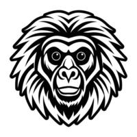 A gorilla head with a long beard vector