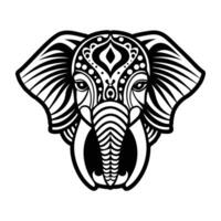 An elephant head with a tribal pattern on it vector