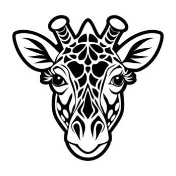A giraffe head with a pattern on it vector